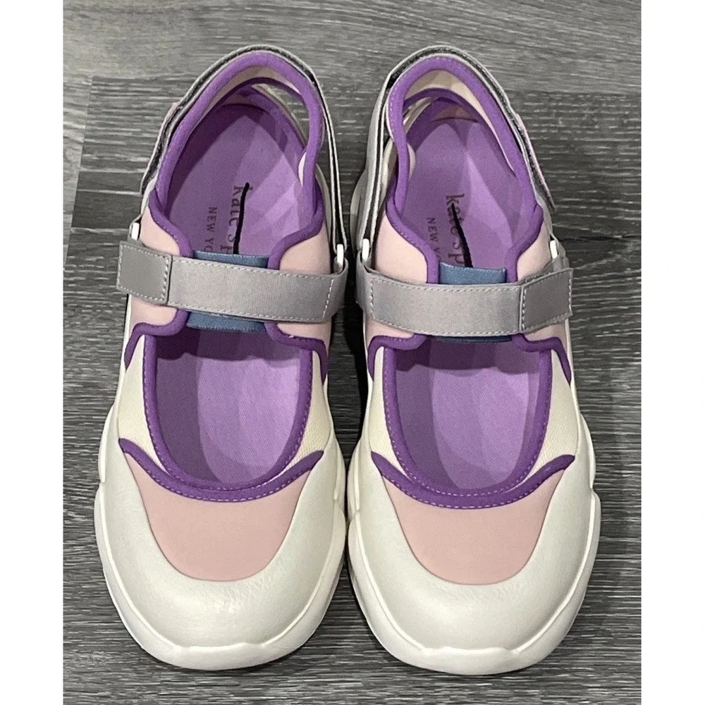 Kate Spade Cloud Cut Out Pink Purple Sneaker Sandals Womens Size 8.5B New